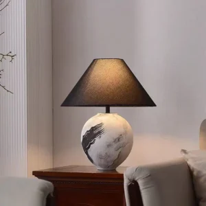 Decorative Art Ceramic Table Lamp with Black Fabric Shade TL-H026 1