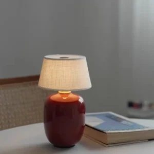 Mini Glossy Ceramic Table Lamp with Fabric Shade TL-H036 1