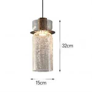 Retro Crackle Glass LED Dining Room Pendant Light P6020 9