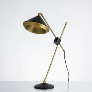 Adjustable Arm Industrial Black& Brass Finish Table Lamp TL-B052 1