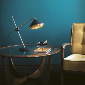 Adjustable Arm Industrial Black& Brass Finish Table Lamp TL-B052 4