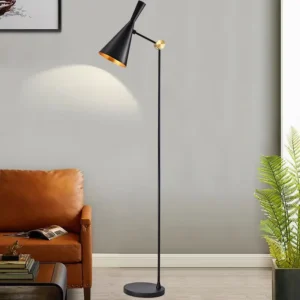 Mid Century Black & Gold Adjustable Conical Table Lamp TL-B053 2