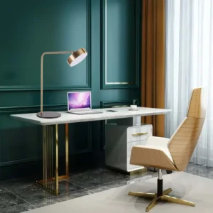 Minimalist Brass & Black Finish Metal LED Table Lamp TL-B054 2