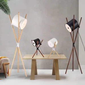 Modern Wooden Tripod Table Lamp with Metal Shade TL-B055 1