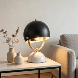 Black Dome Adjustable Table Lamp with Marble Base TL-D014 4
