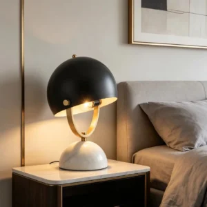 Black Dome Adjustable Table Lamp with Marble Base TL-D014 3