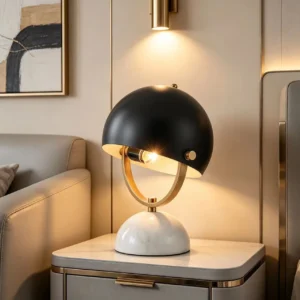 Black Dome Adjustable Table Lamp with Marble Base TL-D014 1