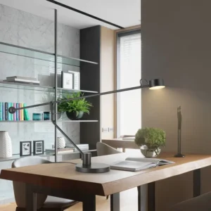 Modern Black Adjustable Long Arm Office Reading Table Lamp TL-B060 3