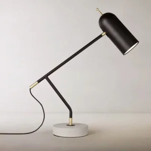 Mid Century Black Metal & Marble Swing Arm Table Lamp TL-B063 1