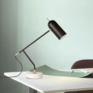 Mid Century Black Metal & Marble Swing Arm Table Lamp TL-B063 4