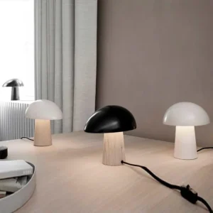 Minimalist Wood Grain Color Metal Mushroom Table Lamp TL-B068 1