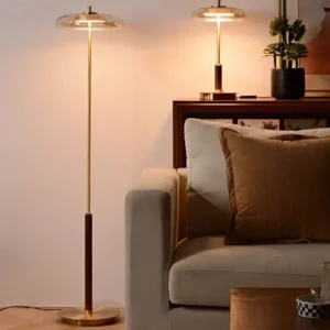 Modern UFO Shade with Brass& wood LED Table Lamp TL-N003 4