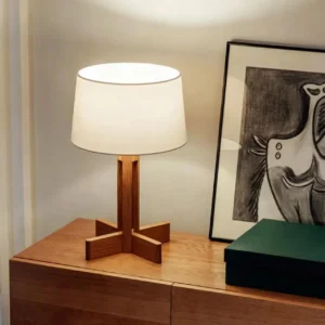 Minimalist Cross Base Solid Wood Table Lamp TL-N004 2