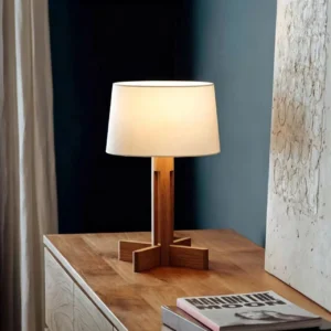 Minimalist Cross Base Solid Wood Table Lamp TL-N004 4