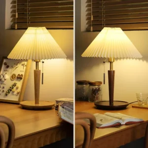 Mid Century Wood Nightstand Lamp with Pull Chain TL-N014 2