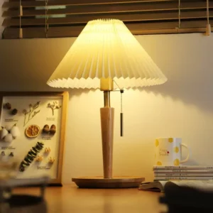 Mid Century Wood Nightstand Lamp with Pull Chain TL-N014 4