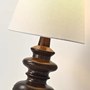 Vintage Carved Turned Walnut Wood Table Lamp TL-N015 2