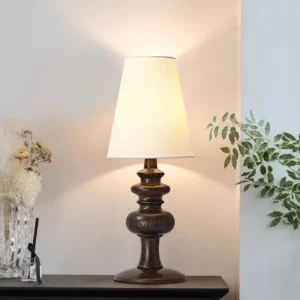Vintage Carved Turned Walnut Wood Table Lamp TL-N015 3