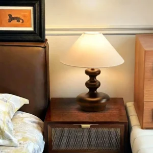 Vintage Stacked Gourd Shape Solid Wood Table Lamp TL-N016 3