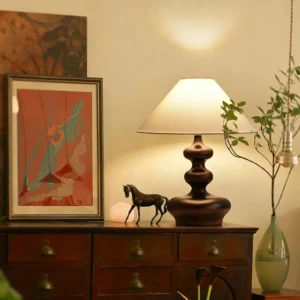 Vintage Stacked Gourd Shape Solid Wood Table Lamp TL-N016 4
