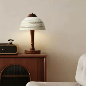 Wabi Sabi Walnut Wood & Ceramic Table Lamp TL-N017 1