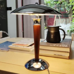 Modern UFO Disc Matel Top Table Lamp with Walnut Wood TL-N018 2