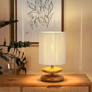 Minimalist 2-Tier Round Solid Wood Table Lamp TL-N020 1