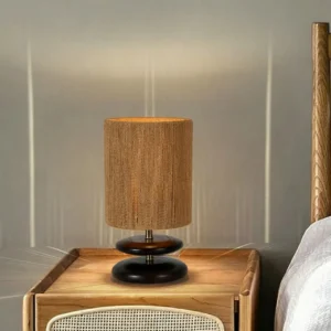 Minimalist 2-Tier Round Solid Wood Table Lamp TL-N020 3