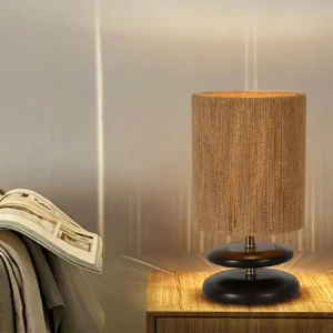 Minimalist 2-Tier Round Solid Wood Table Lamp TL-N020 4