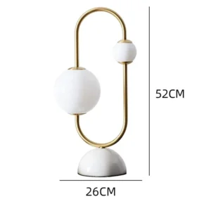 Modern White Marble Base Table Lamp with Opal Globes TL-D018 4