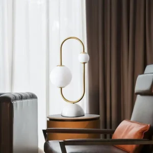 Modern White Marble Base Table Lamp with Opal Globes TL-D018 3