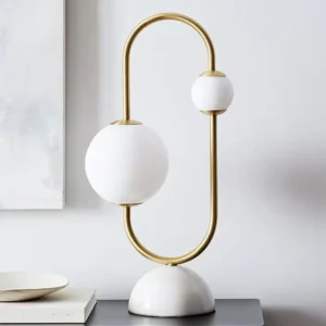 Modern White Marble Base Table Lamp with Opal Globes TL-D018 1