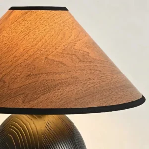 Japandi Rustic Wood Base & Fabric Table Lamp TL-N022 3