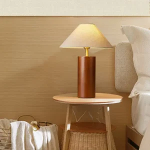 Modern Japandi Cylindrical Wood Column Table Lamp TL-N023 1