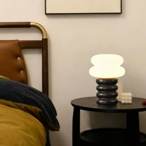 Modern Bubble Wood Base Bedside Table Lamp TL-N029 3