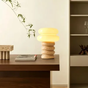 Modern Bubble Wood Base Bedside Table Lamp TL-N029 5