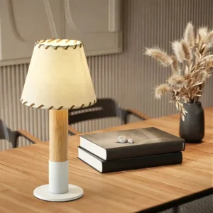 Japandi Handcrafted Wood & Fabric Table Lamp TL-N030 1