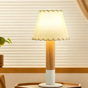 Japandi Handcrafted Wood & Fabric Table Lamp TL-N030 2