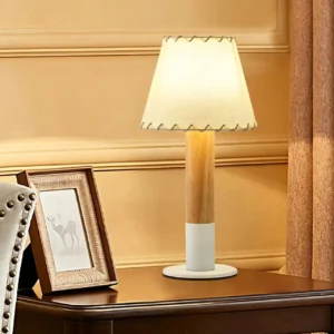 Japandi Handcrafted Wood & Fabric Table Lamp TL-N030 3