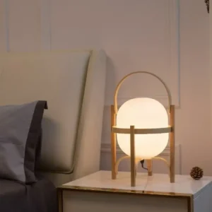Japandi Wabi Sabi Hand Carry Woodern Lantern Nightstand Lamp TL-N031 1