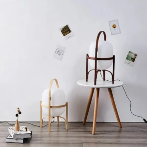 Japandi Wabi Sabi Hand Carry Woodern Lantern Nightstand Lamp TL-N031 2