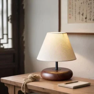 Japanese Style Wabi Sabi Wooden Bedside Table Lamp TL-N033 2