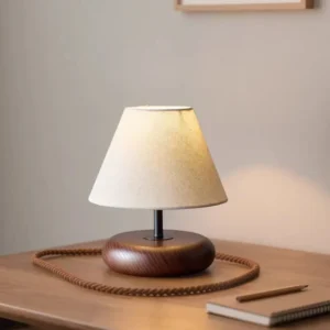 Japanese Style Wabi Sabi Wooden Bedside Table Lamp TL-N033 4