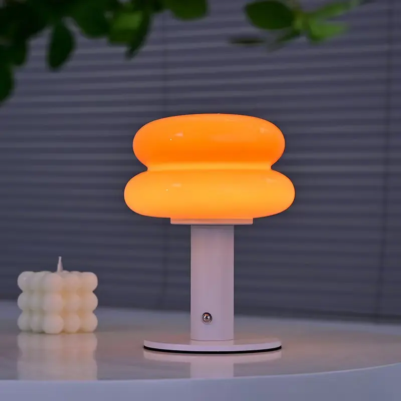 Retro Candy Glass Table Lamp Rechargeable Touch Control Bedside Night Lamp T45-001 8