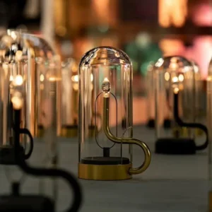 Retro Transparent Glass Cover Accent Touch Dimmable Table Lamp T45-020 5