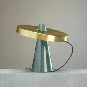 Minimalist Sculptural Marble & Brass finish Table Lamp TL-D022 3