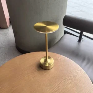 Luxury Round Disc Metal Cordless Rechargeable Touch dimmable Table Lamp T45-021 6
