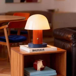 Mid-Century Mushroom Dome Rechargeable Touch Dimmable Table Lamp T45-022 2