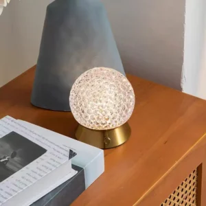 Modern Round Acrylic Texture Rechargeable Mini Table Lamp T45-024 1