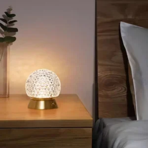 Modern Round Acrylic Texture Rechargeable Mini Table Lamp T45-024 2